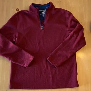 IZOD Men's Maroon Zip-Up Sweater